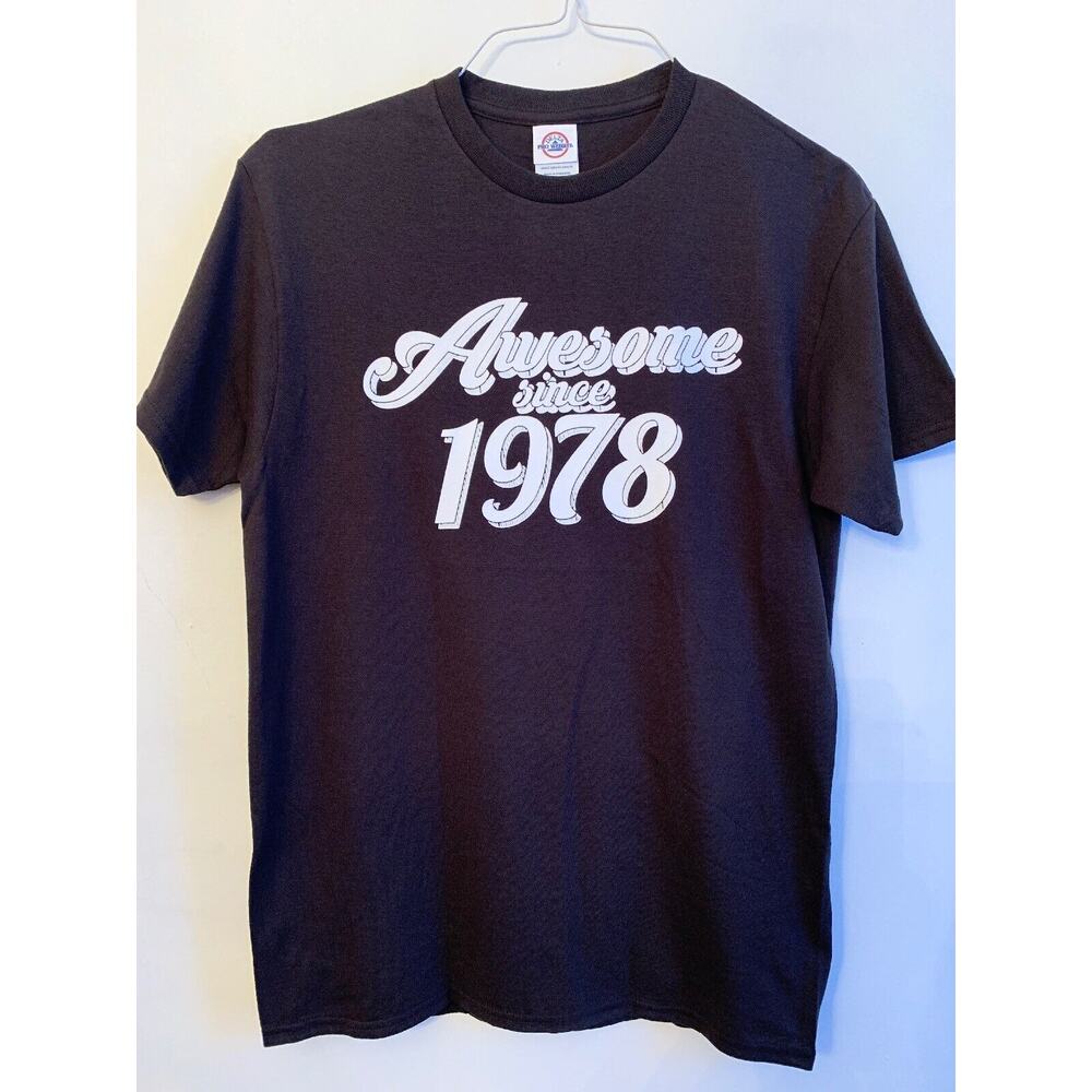 Medium Mens Tshirt Black "Awesome Since 1978" New Short‎ Sleeve